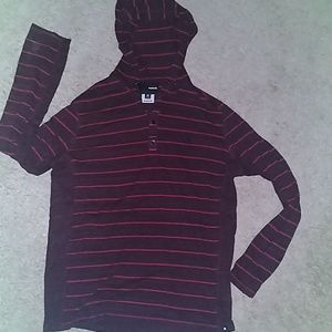 Mens hurley long sleeve hooded t-shirt